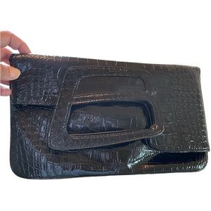 United Colors of Benetton | Fold over Clutch | Patent Look | PVC